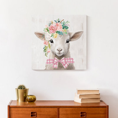 Floral agneau sur toile