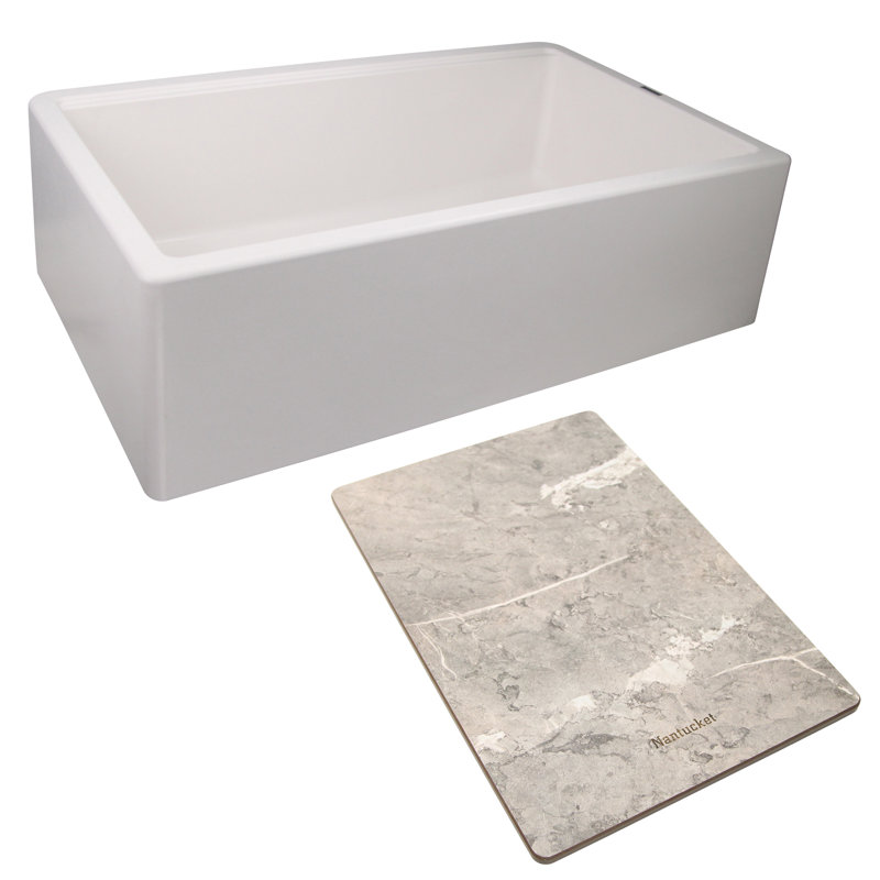 Plymouth 33'' L Single Basin Kitchen Sink, White