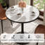 Round Marble Dining Table Mid-century Table With Metal Pedestal Base, Modern Leisure Table For Small Space Kitchen Dining Room, Easy Assembly, Waterproof Design-120882537