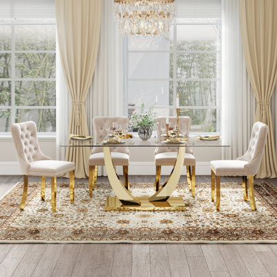 Kelisia 4 - Person Pedestal Dining Set