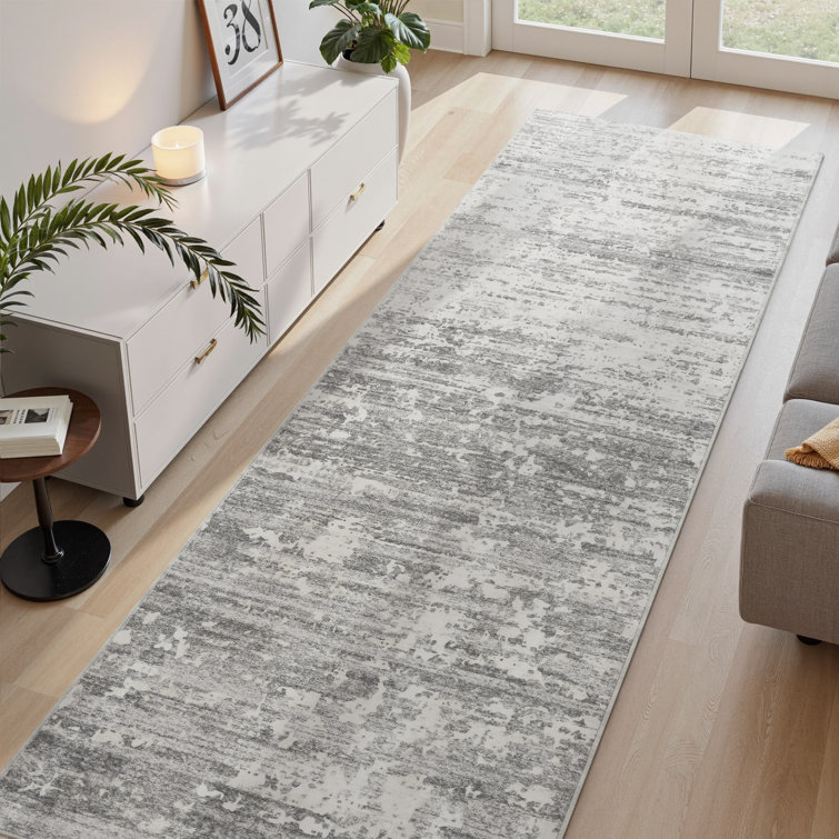 Modern Distressed Non-Slip Washable Rug