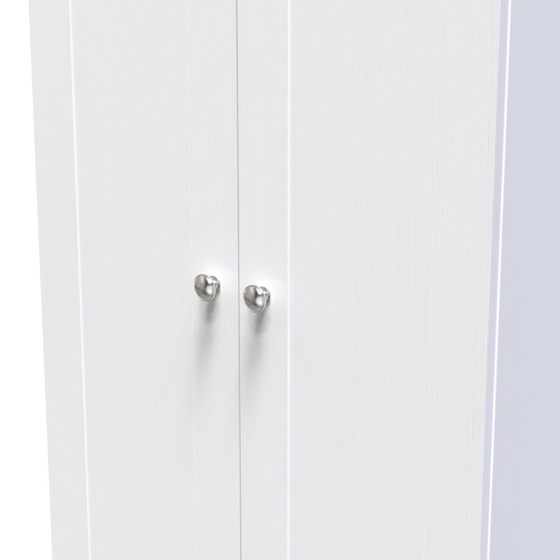 Agyen Manufactured Wood Wardrobe, White Ash