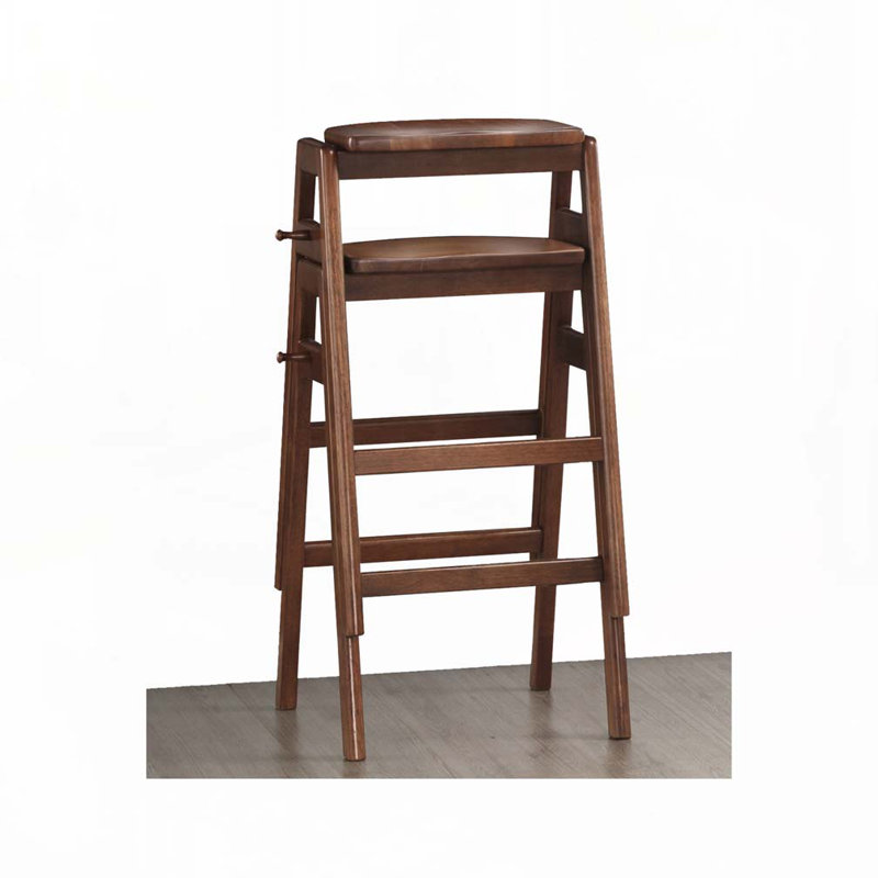 Stackable Wood Bar Stools Set with Footrest