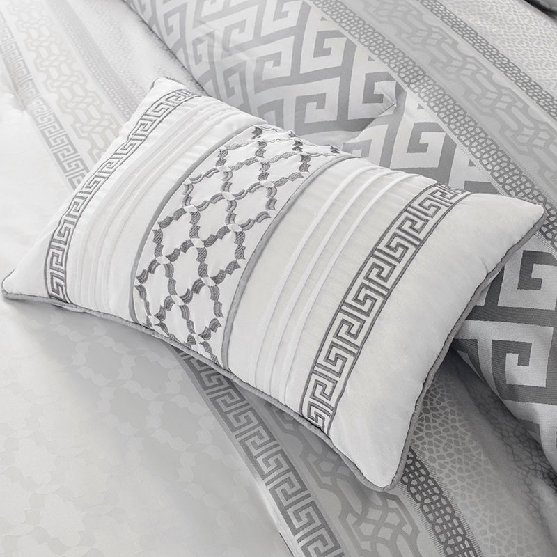 7 Piece Comforter Set Grey Queen