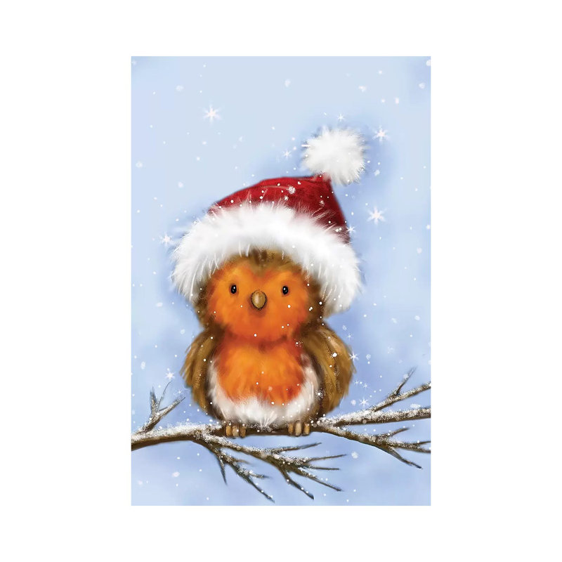 Robin by MAKIKO - Wrapped Canvas Painting, 30.48cm H x 20.32cm W x 1.91cm D