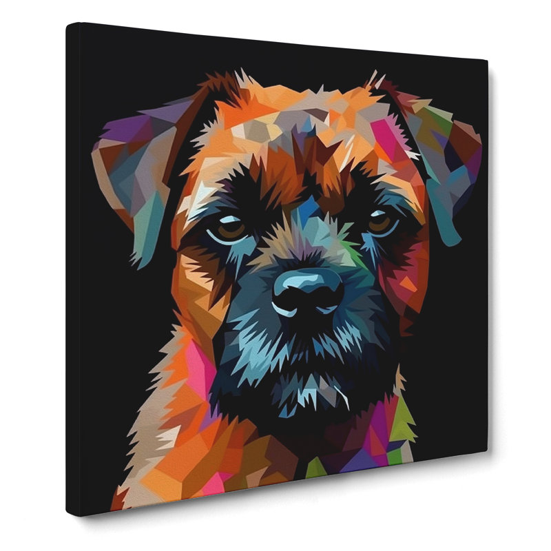 Border Terrier Graphic Art - Print, 50cm H x 50cm W x 3cm D