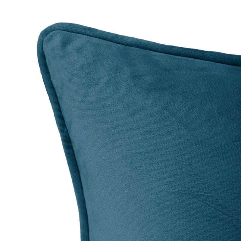Housse et insert de coussin en velours , Bleu paon, 13 po x 19 po