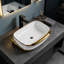 Lavabo de salle de bain rectangulaire en céramique blanc moderne 24 x 17 pouces Topcraft