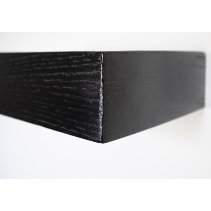Avyay Oak Floating Shelf, Black, 4" H x 47" W x 6" D