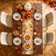 Chemin de table automnal 13 x 60 po avec décor citrouille, tournesol et feuille-135832537