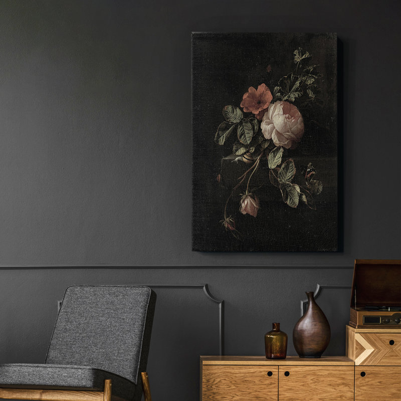 «Vintage Floral Print CXII», impression sur toile encadrée, H 28 po x l 19 po