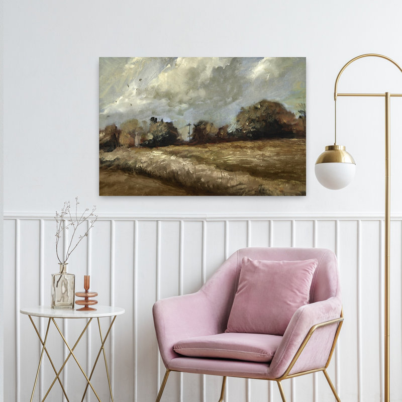 Oak Trees Abstract Contemporary Modern Landscape Nature Wall Art Print, 60.96cm H x 91.44cm W