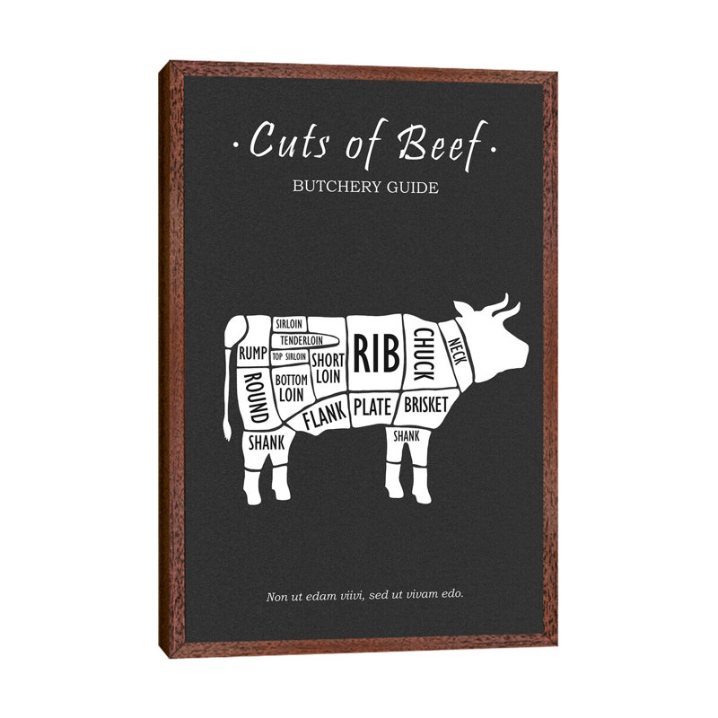 Butchery Beef by Mark Rogan - Print on Canvas, Classic Brown Wood Framed, 152.4cm H x 101.6cm W x 3.81cm D