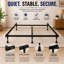 Structure de lit avancée en métal pour sommier et matelas, support central en fer, tête de lit amovible, sans bruit, assemblage facile sans outil, support à 6 pieds, très grand, noir-1044260458-854999754