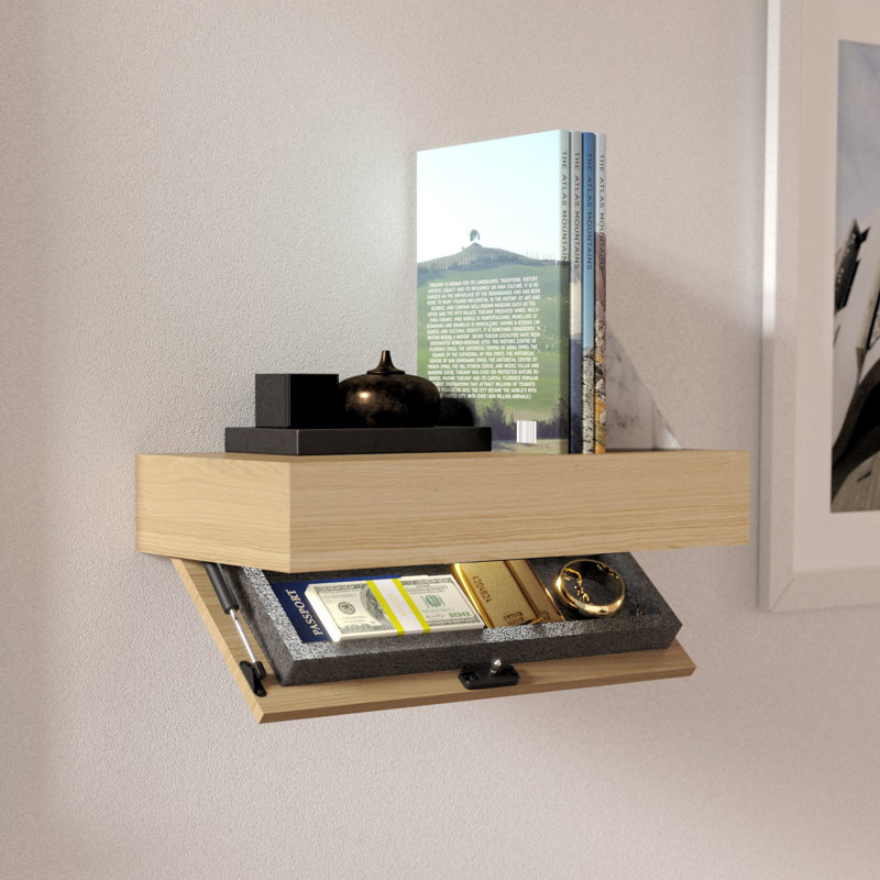 HIDE-A-SHELF Concealed Floating Shelf, White Oak Clear