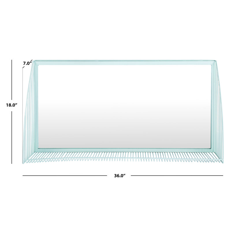 Bedminster Metal Flat Wall Mirror with Shelves