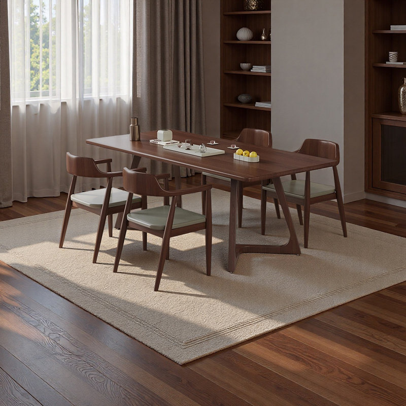 Table de salle à manger d'inspiration rétro, 5 Pieces: Table, 4 Chairs, 29.52" H x 55.11" W x 31.49" D