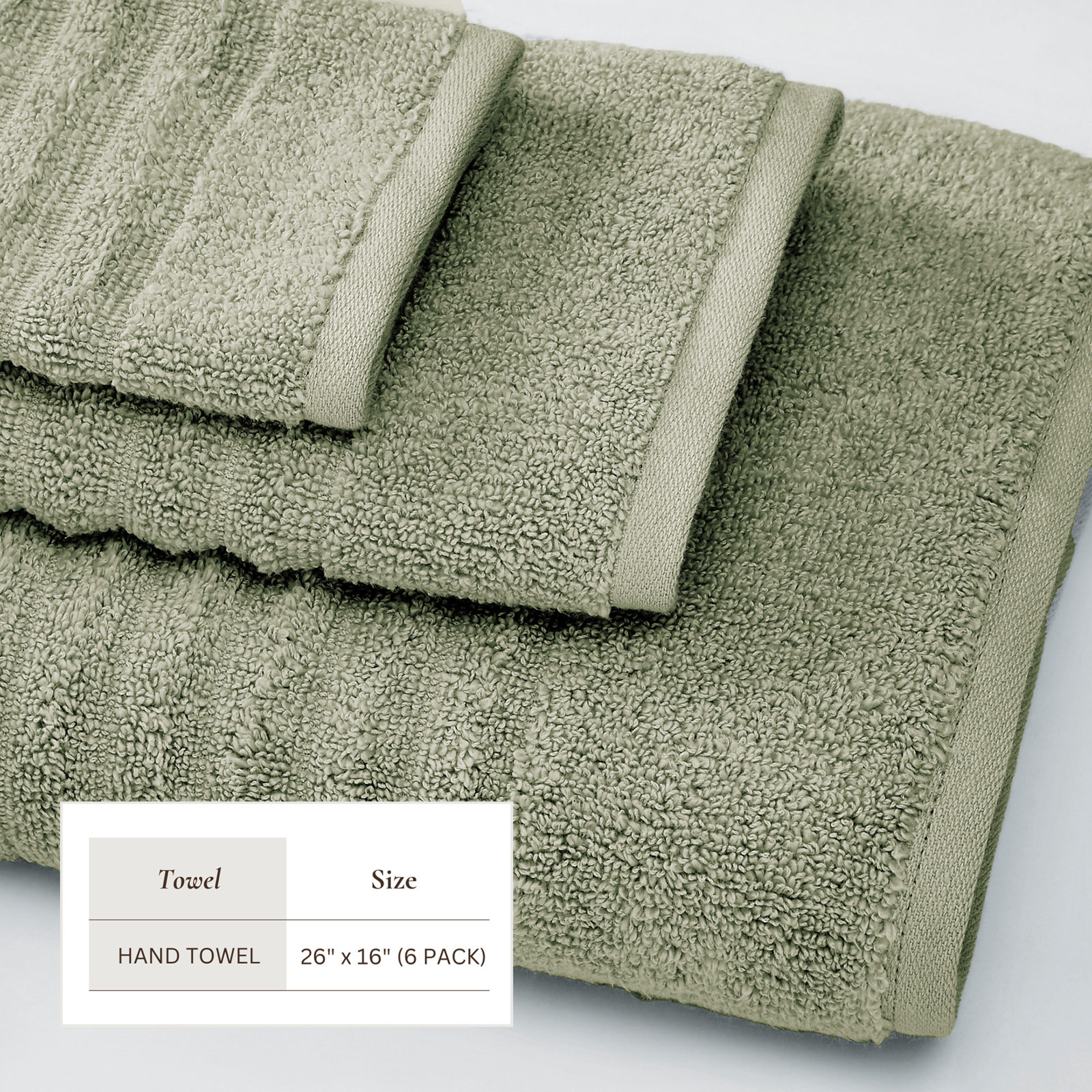 Hand Towels - 6 Pack, Eucalyptus