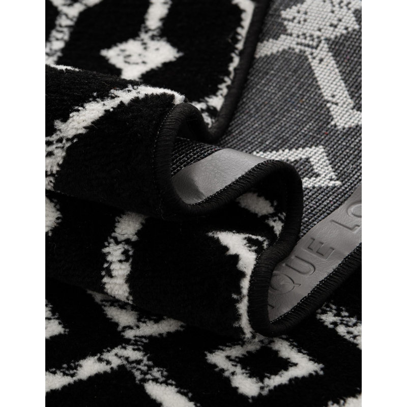 Selim Geometric Black Area Rug, Round 10'