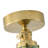 1-Light E26 Flush Mount, Polished Brass & Green Glass, Dimmable Metal Fixture, ETL Listed