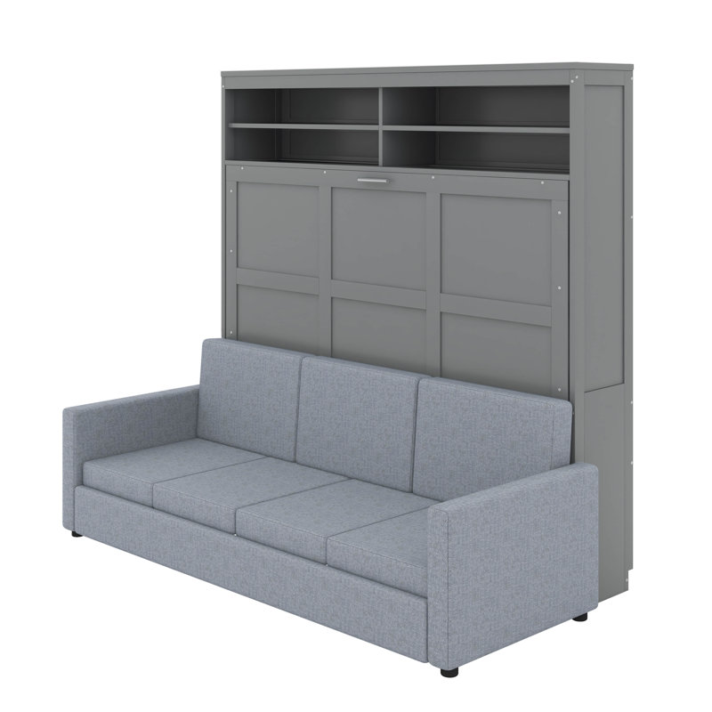 Grand lit escamotable avec canapé, Gris