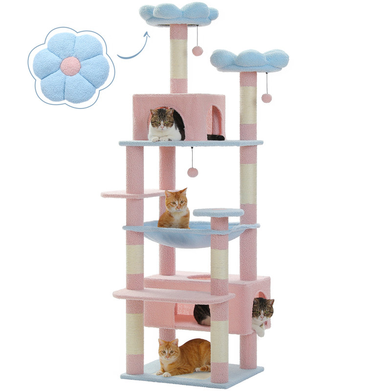 Arbre à chat en peluche 72 po, Blue