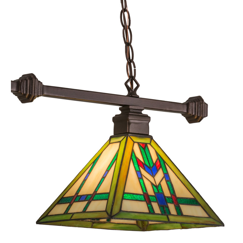 Luminaire suspendu linéaire pour îlot de cuisine 2 lumières Prairie Wheat