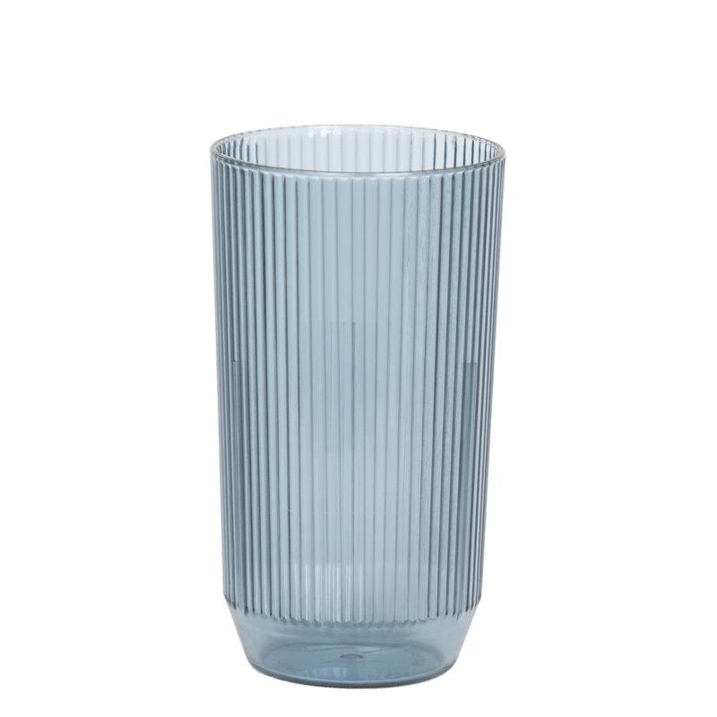 Verre à boire cannelé en plastique à l'avant de la maison, Verre à gin, Bleu