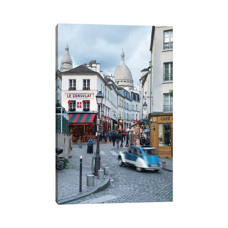Streets Of Montmartre With View Towards Sacré-Cœur Basilica, Paris, France by Jan Becke - Wrapped Canvas Print