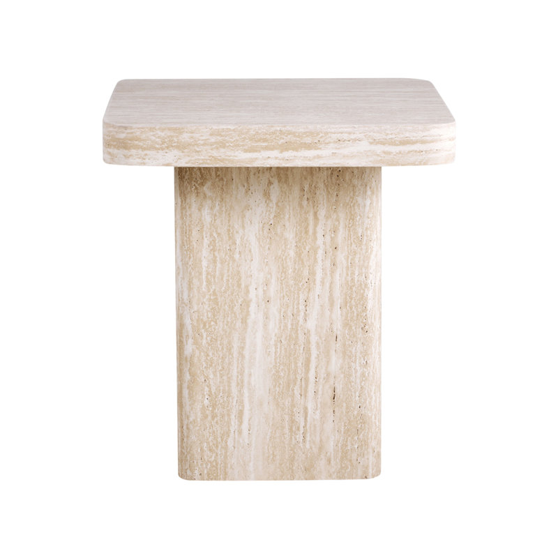 Aelwen Travertine Effect Side Table