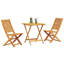 Set Of 2 Natural Wood Solid Acacia Wood 70 Cm Table Length