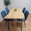 Wooden Dining Table and 4 Velvet Chairs - Stylish Dining Room Furniture-901877857-891210947