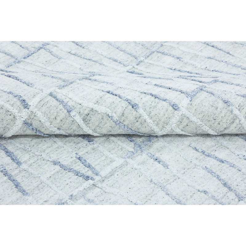 Tapis argenté et bleu clair noué à la main de haute qualité, Rectangle 12' x 15'