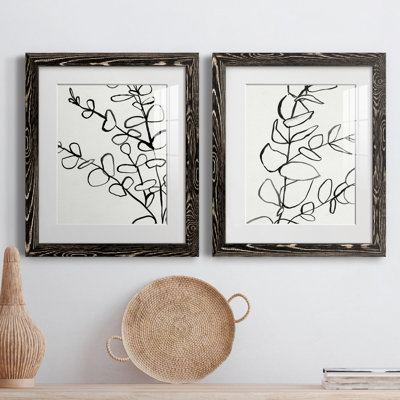 Sprig Contour I - ensemble de 2 reproductions d'art sur papier encadré
