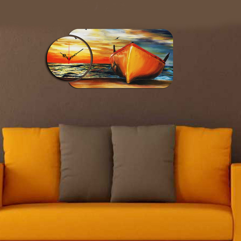 Ensemble de 2 horloges murales décoratives Chic, design moderne, 26,8 x 12,6 pouces | Fabrication 100% bois aggloméré, épaisseur: 0,1 pouce | Parfait pour le salon, le bureau ou la chambre à coucher, les garde-temps élégants et fonctionnels