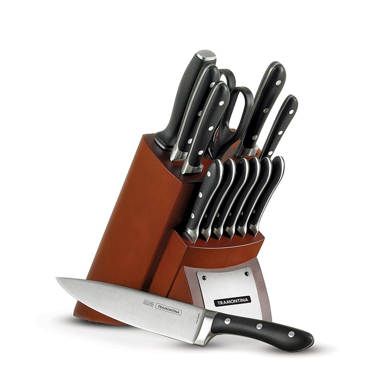 Forged 9 Pc Cutlery Set with Hardwood Counter Block - Tramontina US