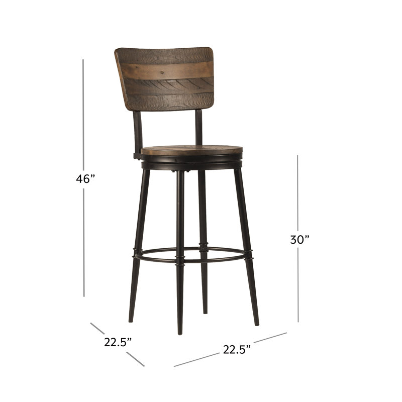 Tabouret de comptoir et de bar Birdsall, Tabouret de bar (siège d'une hauteur de 30 po), Brun