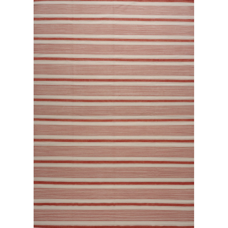 Striped Area Rug in Red/Cream