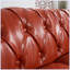 Canapé Chesterfield 84,6 po rembourré en similicuir avec accoudoirs roulés à 3 places et pieds en bois massif-691123984-733665473-733665474
