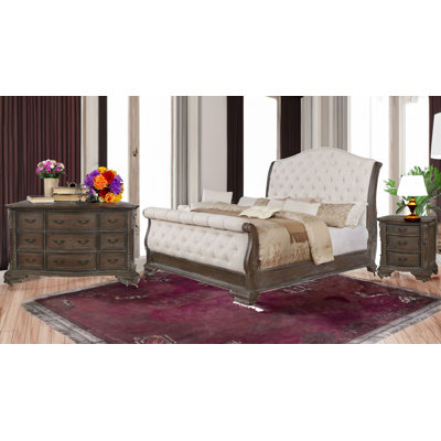 Reonna Upholstered Sleigh 3 Piece Bedroom Set -  Canora Grey, 8D16EF69AE1D4F6399D0A46C973F3386