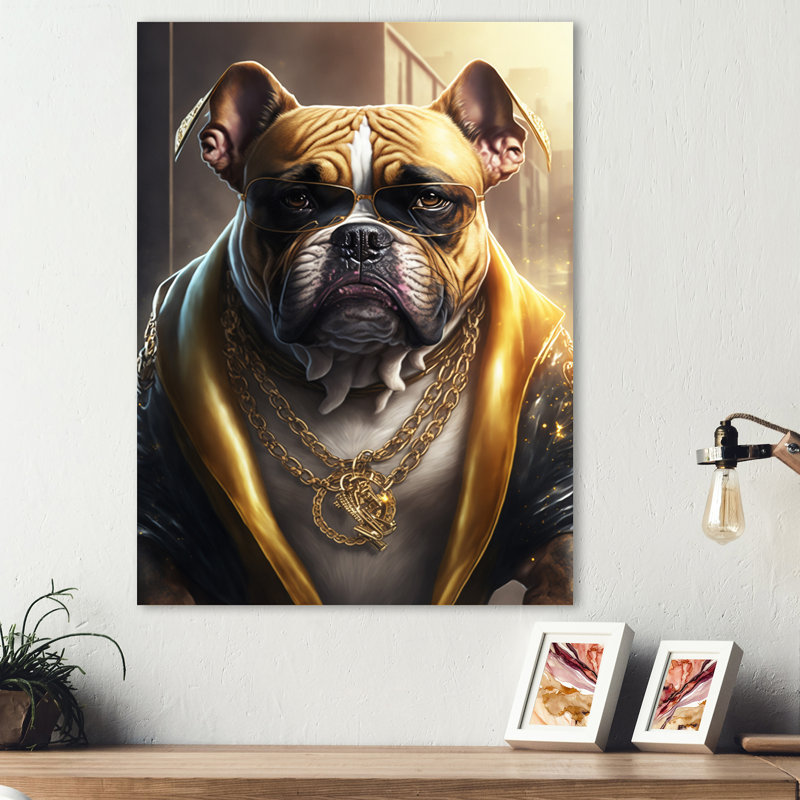 Décoration murale Hazeleen Bulldog, H 20 po x l 12 po x P 1 po
