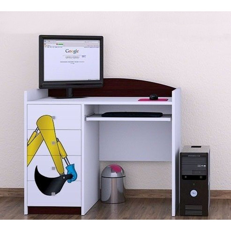 Isabeau 100cm Computer Desk, Dark Brown