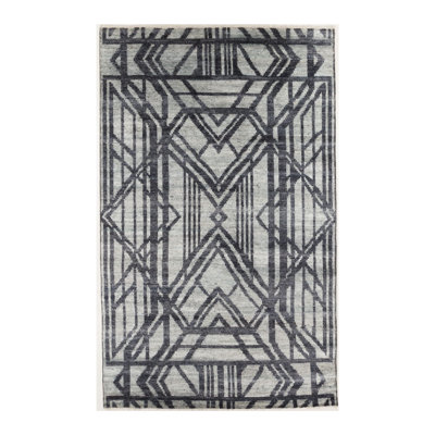 Hand Knotted Geometric Rug