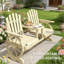 Banc de jardin en bois à haut dossier et banc de patio 2 places
