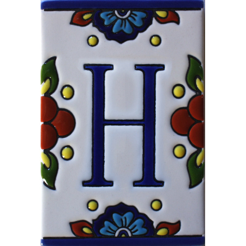Carrelage TalaMex mexicain Talavera Mission lettre H