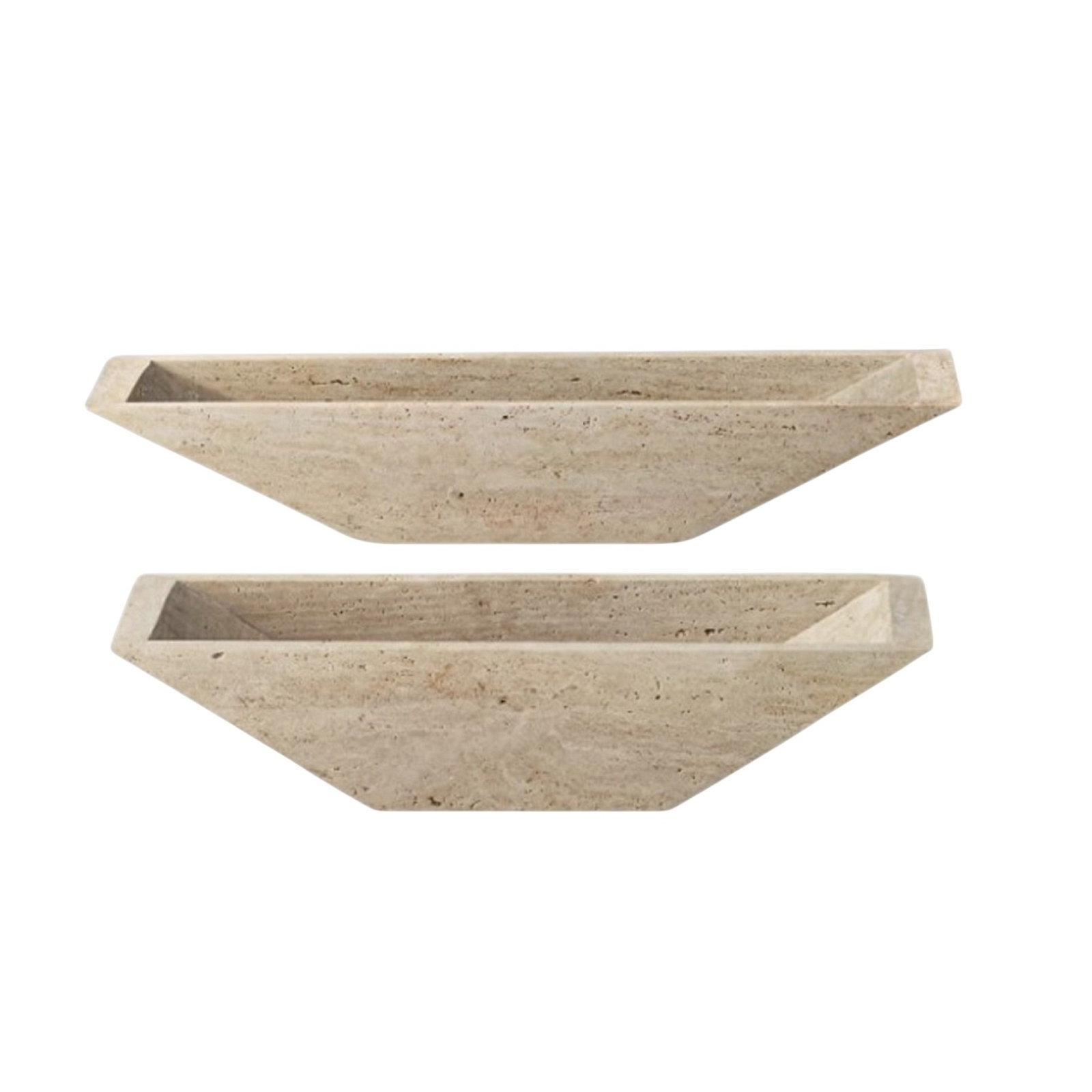 Travertine Tray Large Cream, 4.75" H x 4.25" W x 12" D