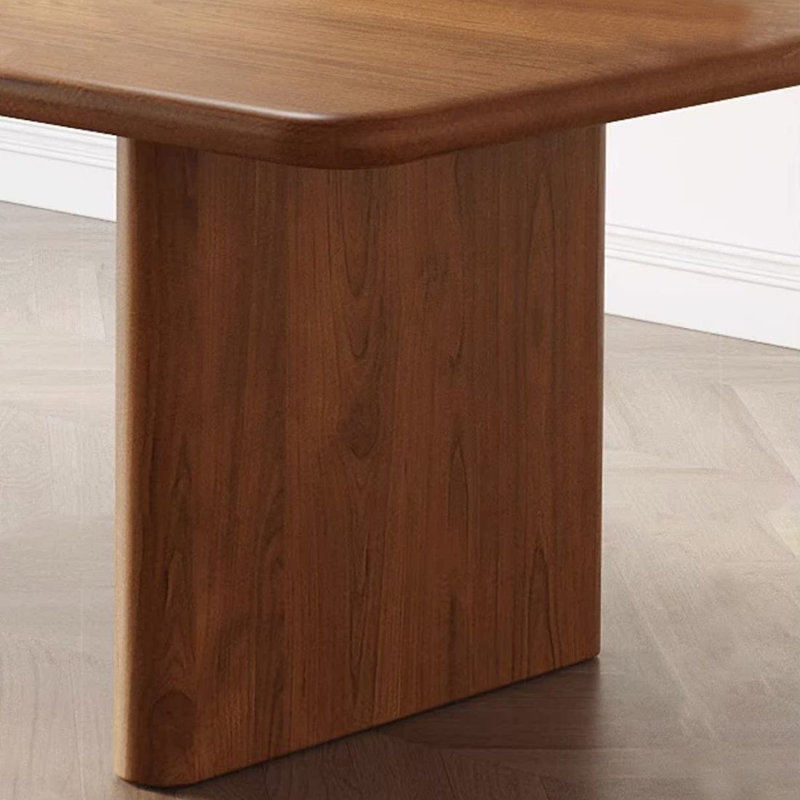 Table de salle à manger rectangulaire en bois massif brun noisette, H 29,53 po x L 70,87 po x l 31,5 po