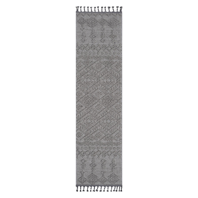 Naar Guros Area Rugs, White/White/Traditional Accent Power Loom Machine -Crafted Rug, Runner 2'2" x 8'