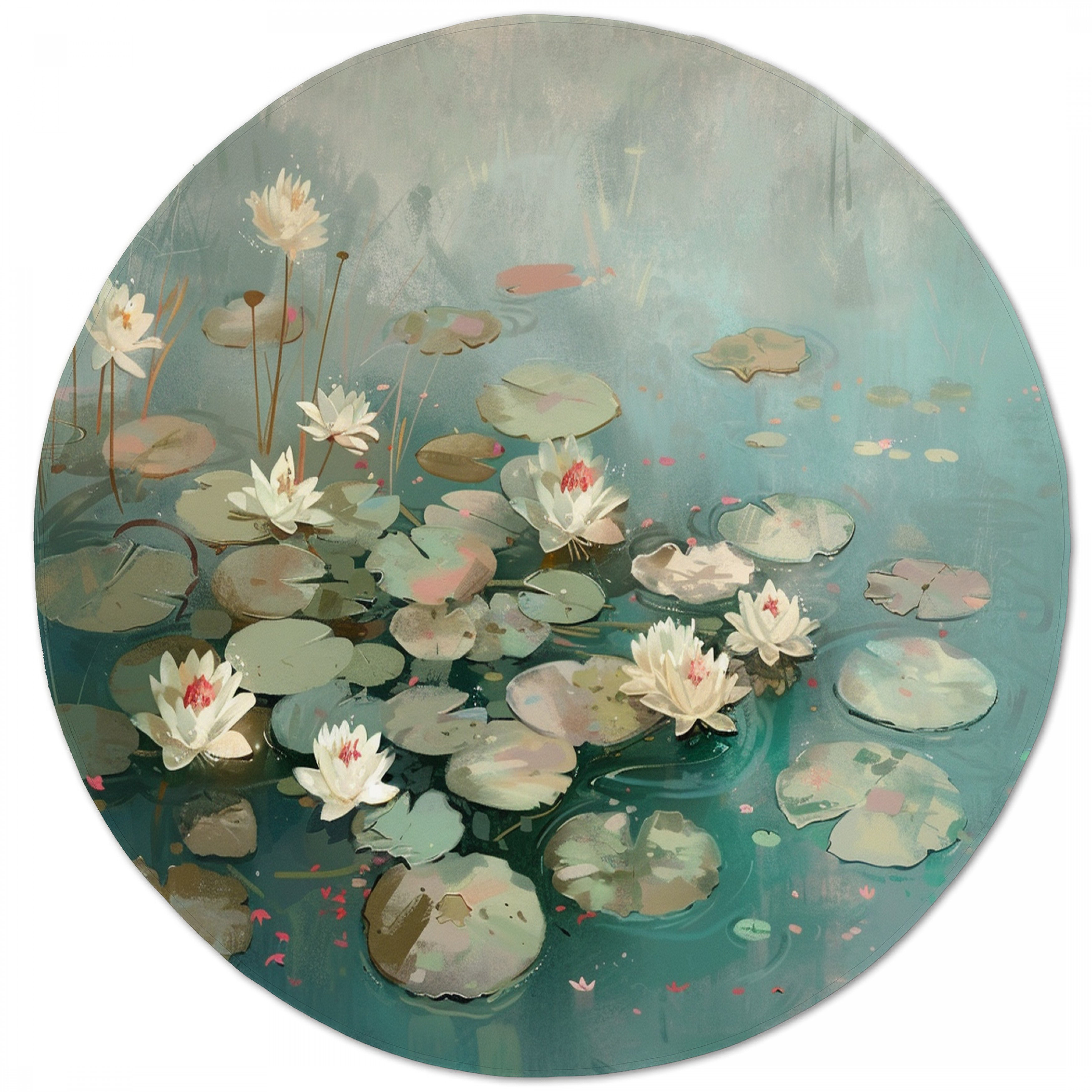 Red Barrel Studio Pond Round Rug Nature Circular rug is perfect for a ...
