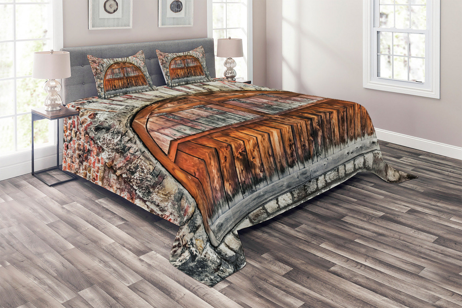 Ambesonne Photograph of a Brick Stone Rampart Coverlet Set | Wayfair